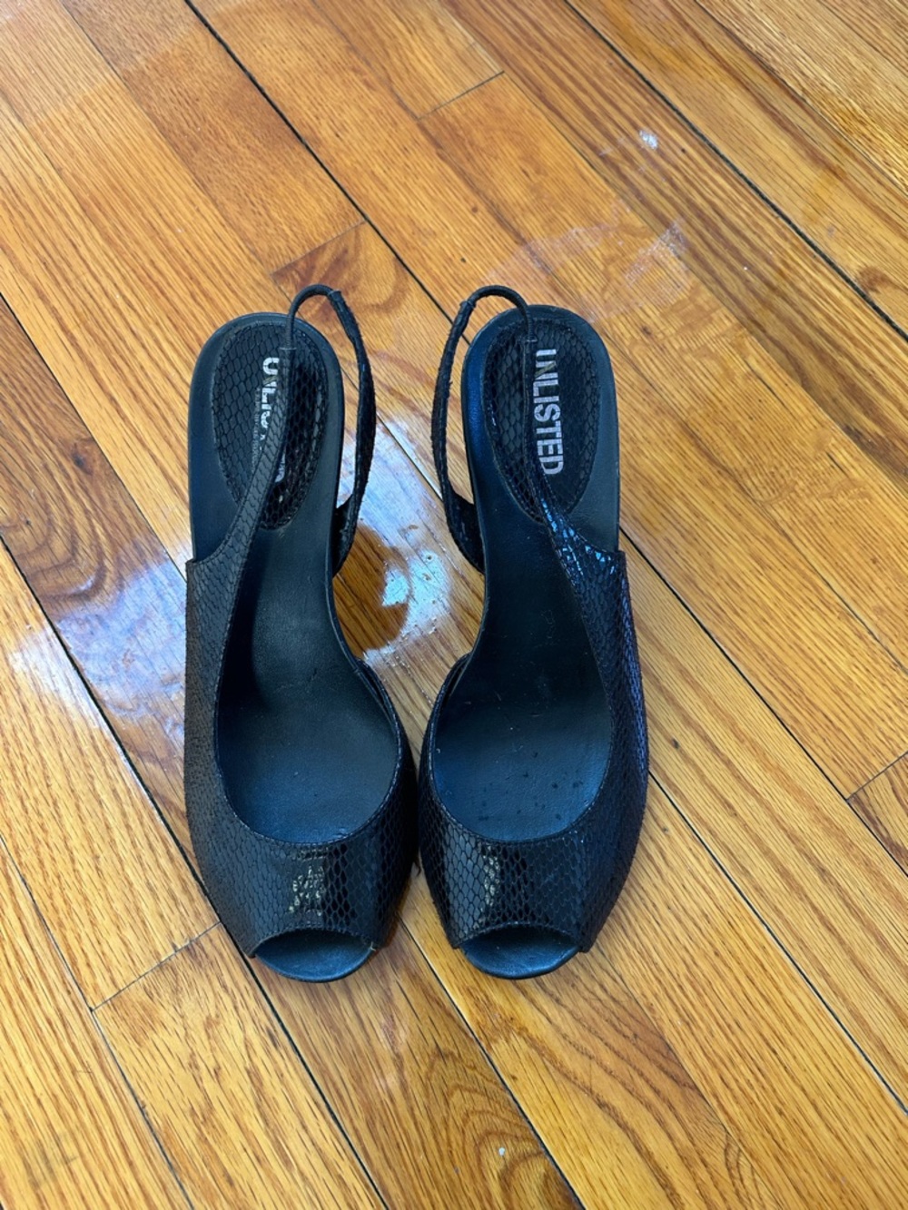 Y2K Unlisted Black Slingback Kitten Heels
